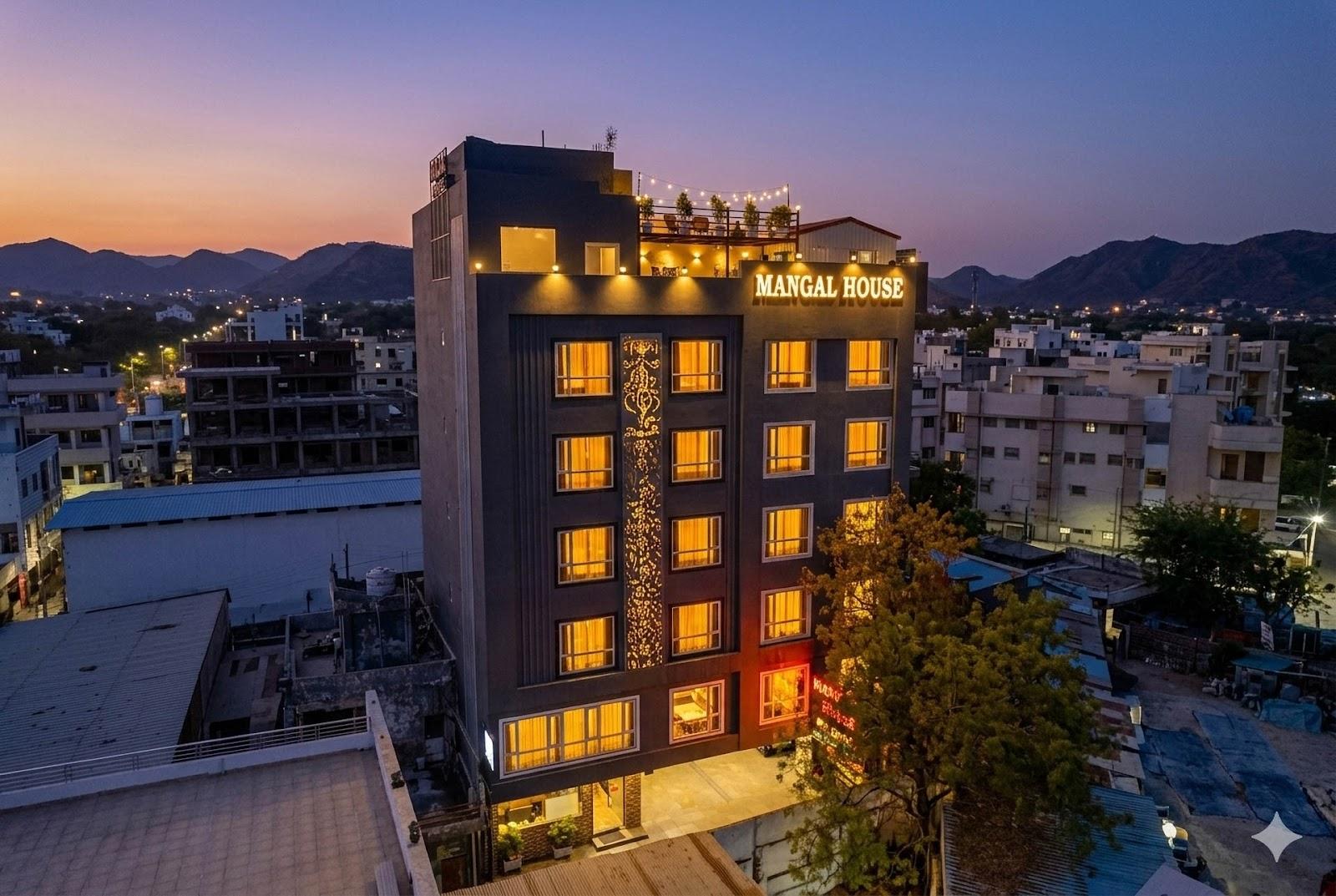 Mangal Residency – Rooftop Pool with Mountain View | Lift & Private Parking